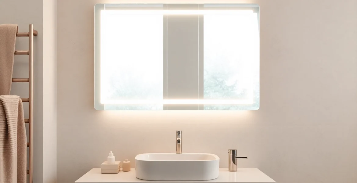 Practical spiegelschrank led with modern lighting in a stylish bathroom setting.