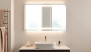 Practical spiegelschrank led with modern lighting in a stylish bathroom setting.