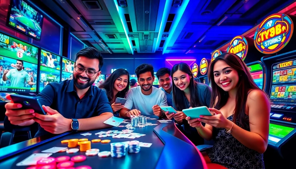 Exciting gaming experience at TV88 featuring diverse players enjoying online betting.