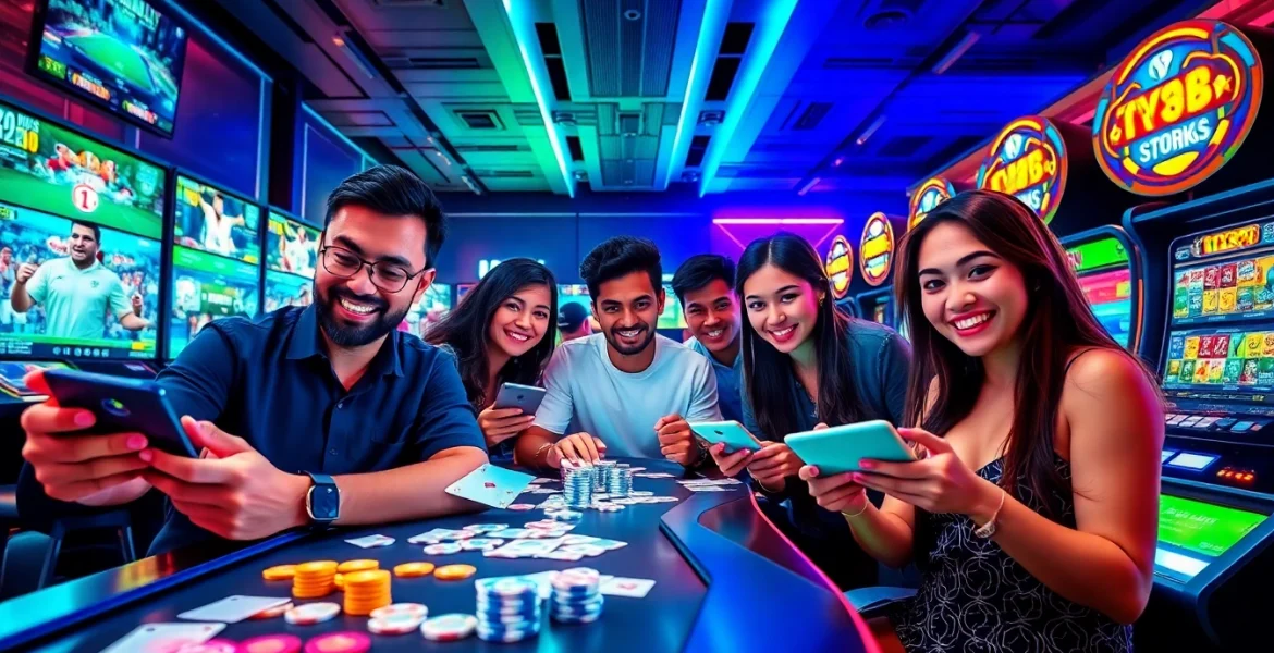 Exciting gaming experience at TV88 featuring diverse players enjoying online betting.