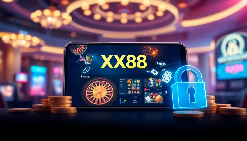 Experience the dynamic interface of XX88, showcasing engaging online casino games with a focus on safety and excitement.