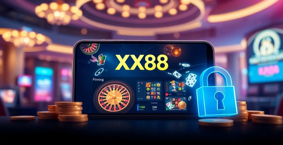 Experience the dynamic interface of XX88, showcasing engaging online casino games with a focus on safety and excitement.