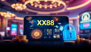 Experience the dynamic interface of XX88, showcasing engaging online casino games with a focus on safety and excitement.