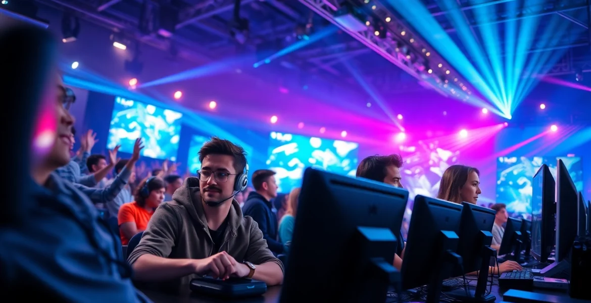 79king players dominate the esports arena, showcasing intense competition and vibrant graphics.