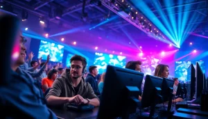 79king players dominate the esports arena, showcasing intense competition and vibrant graphics.