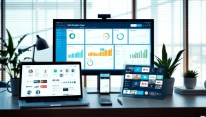 Showcasing an smm reseller panel through a professional digital marketing workspace.
