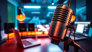 MV88 microphone showcased in a modern recording studio environment.