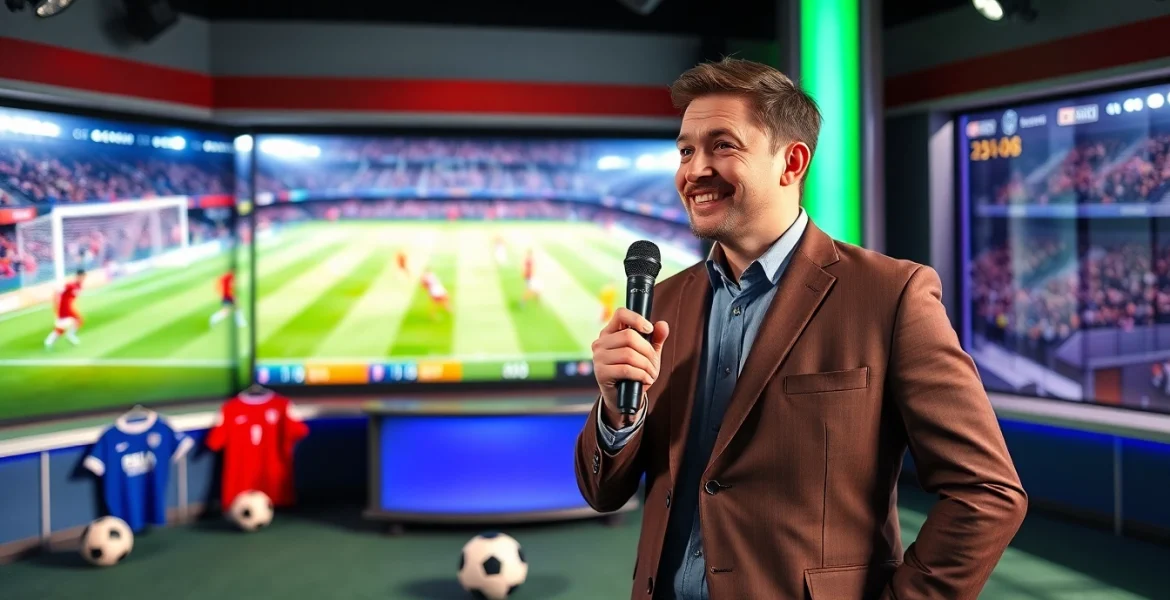 축구중계의 생생한 현장을 전달하는 스포츠 아나운서