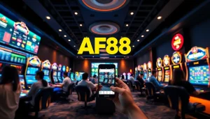 AF88 online betting scene showcasing vibrant gaming activities and user-friendly interfaces.