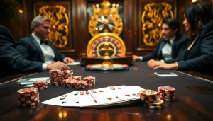 Experience the excitement of poker at Go8 with stylish players and vibrant casino tables.