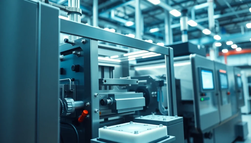 Advanced plastic injection molding machine showcasing technology and precision.