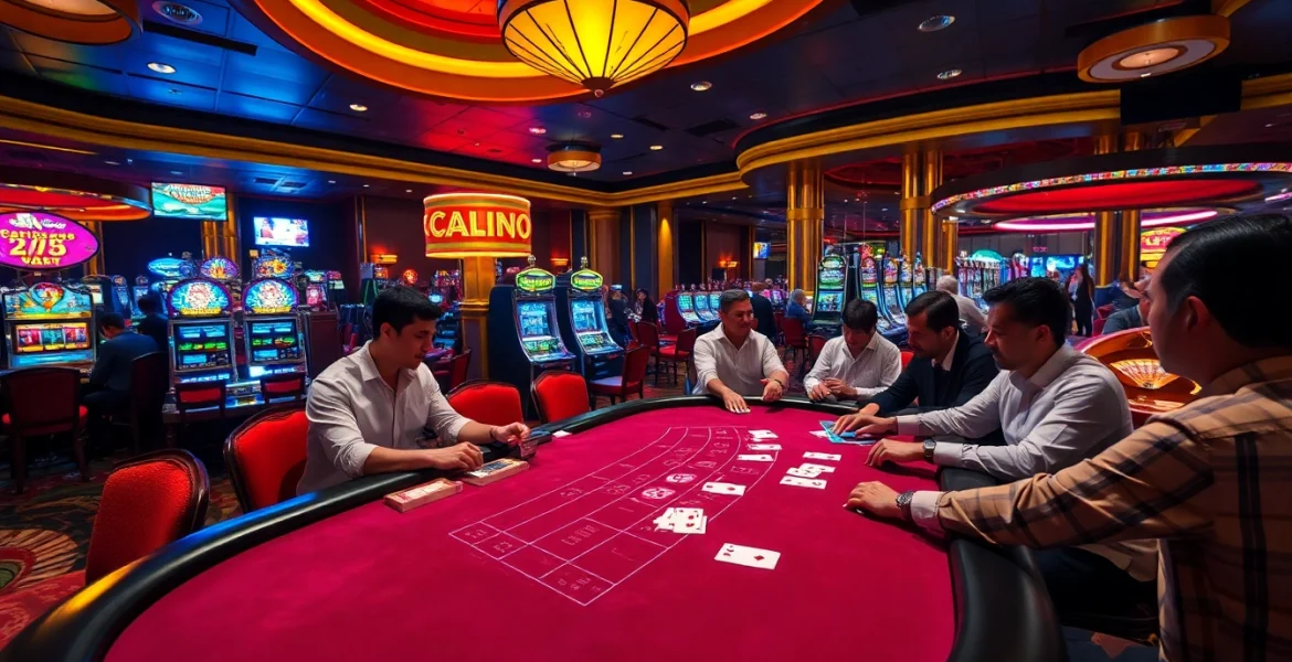 Exciting gameplay at jeetbuzz ক্যাসিনো featuring blackjack and vibrant slot machines.