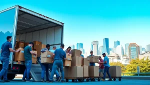 Professional movers from a moving company Vancouver coordinating an office relocation efficiently.