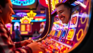 Permainan slot plinko yang menarik dengan pemain penuh semangat menjatuhkan bola.