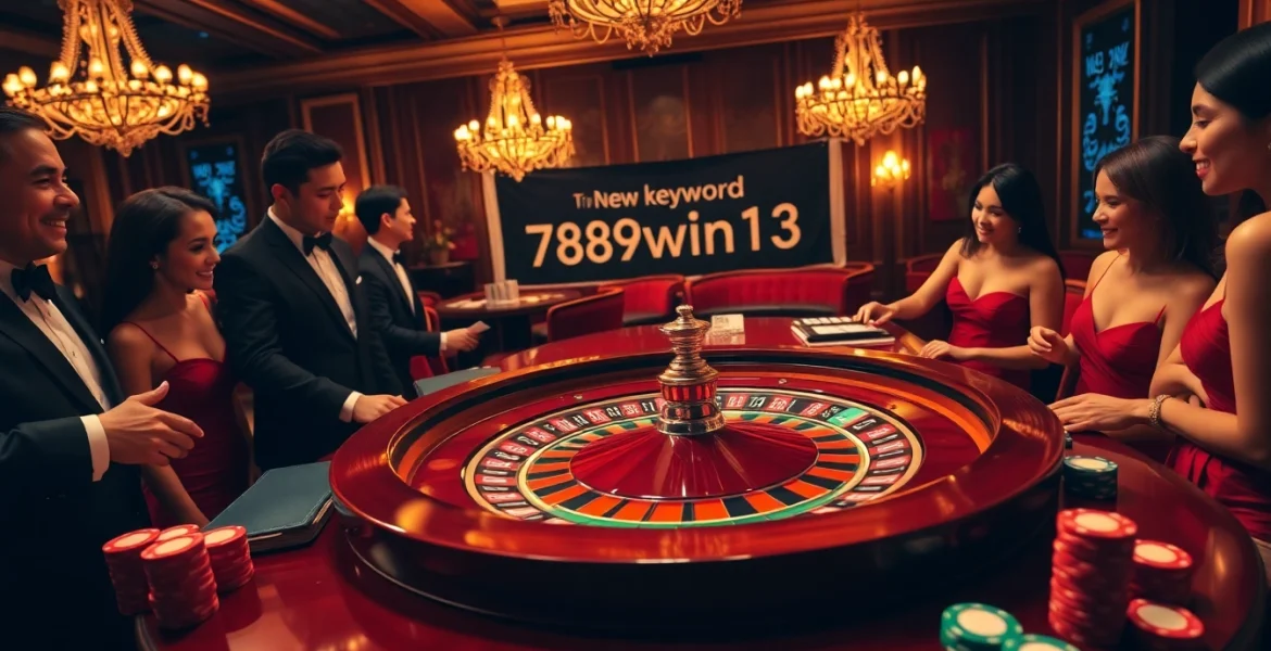 Exciting scene of players at a roulette table at a casino, capturing the thrill of 789win13 gaming action.