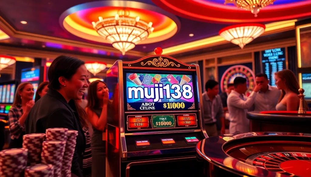 Experience the excitement of muji138 at a luxurious casino with vibrant slot machines.
