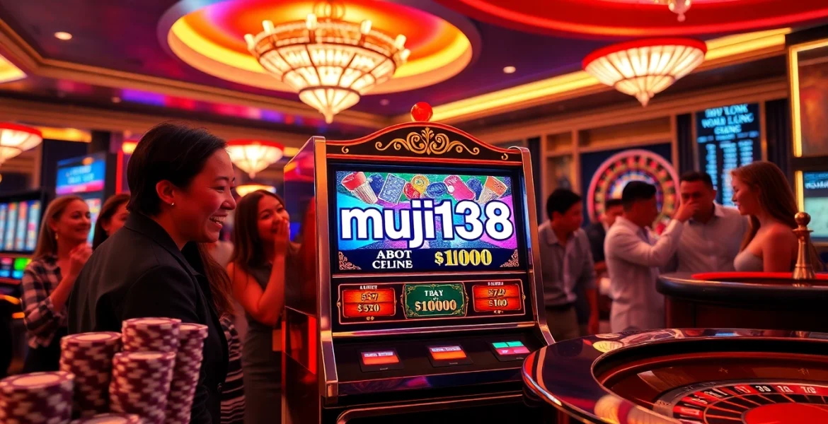 Experience the excitement of muji138 at a luxurious casino with vibrant slot machines.
