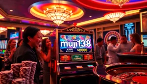 Experience the excitement of muji138 at a luxurious casino with vibrant slot machines.