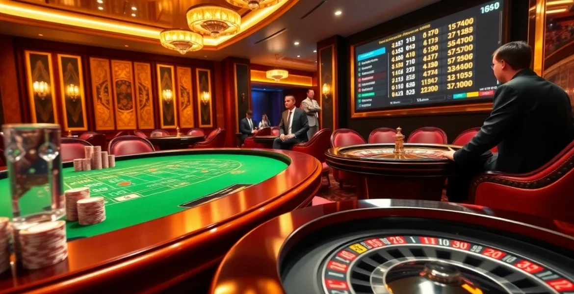 Engaging players at a khela88 bet casino table invoking excitement and strategy in a luxurious setting.
