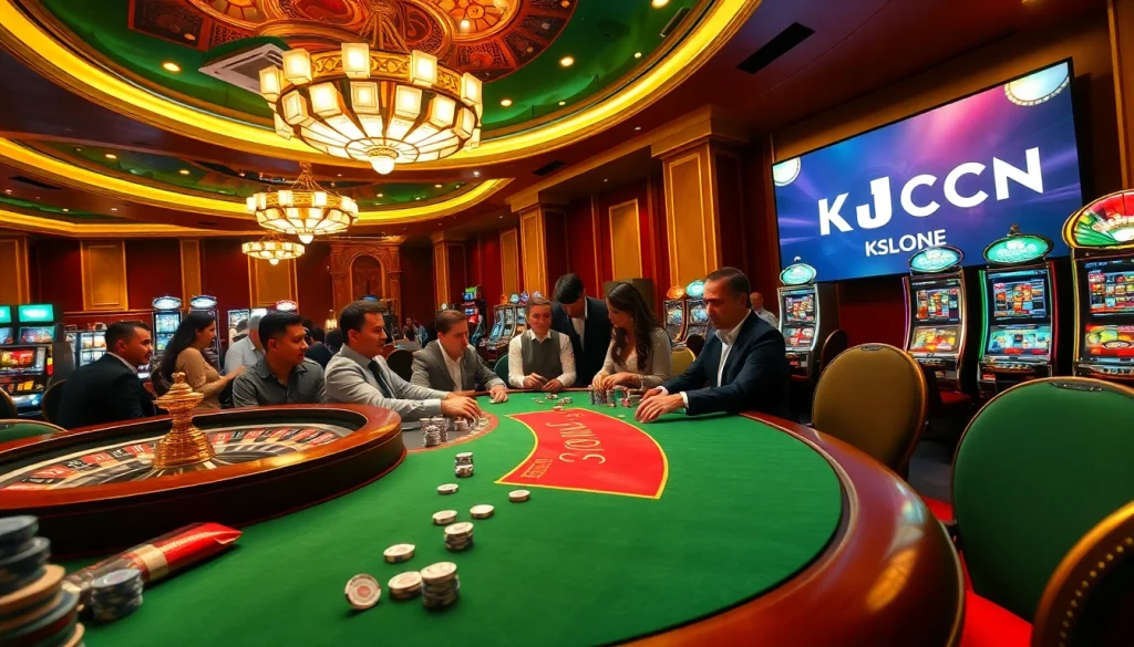 Engaging players at KJC COM poker tables, enjoying premium casino experiences.