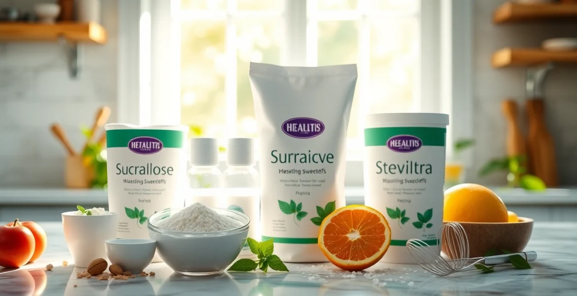 Verwenden Sie massensüßstoff für Ihre gesunden Desserts, präsentiert in einem einladenden Setting.