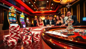 Experience the thrilling world of gambling at XN88 with vibrant slot machines and poker tables.