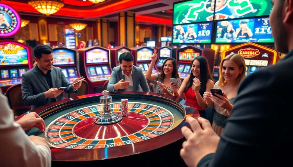Experience the thrill of gambling at nohu90 com with vibrant casino visuals and excited players.