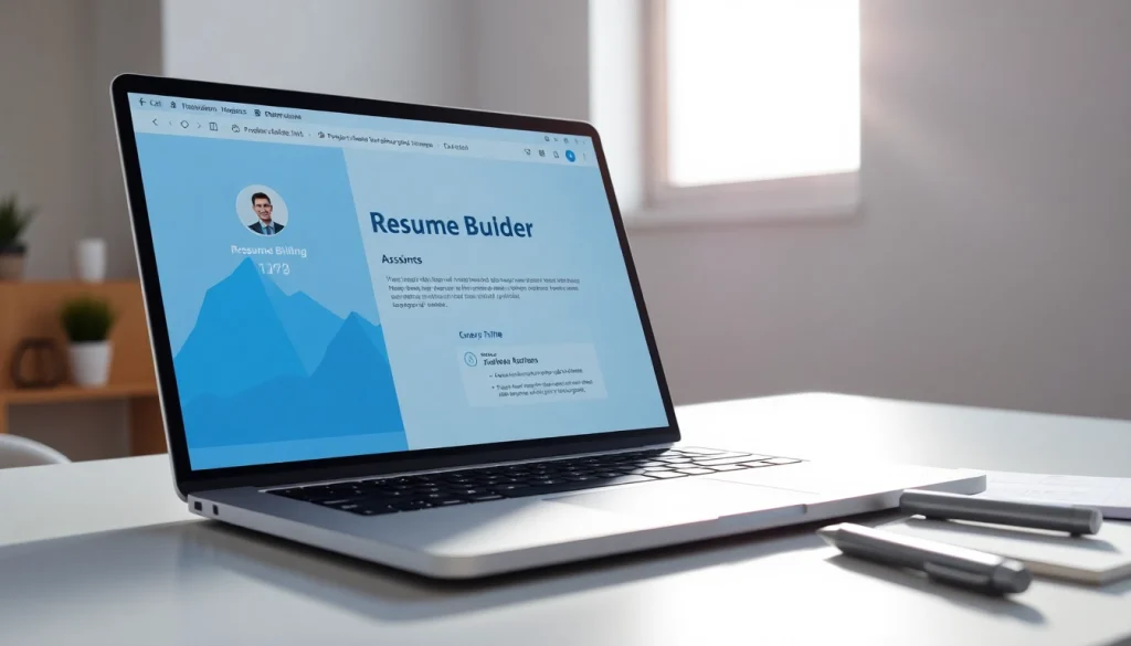 Create a standout resume with this intuitive Resume Builder tool in a modern workspace.