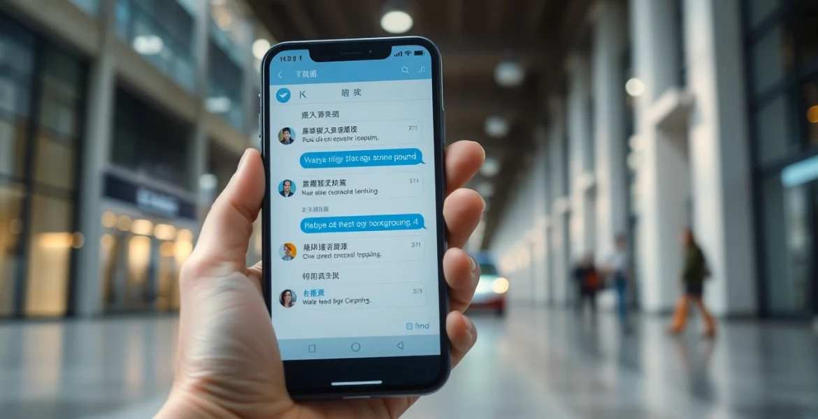 Telegram中文 interface showcasing user-friendly features on a smartphone.