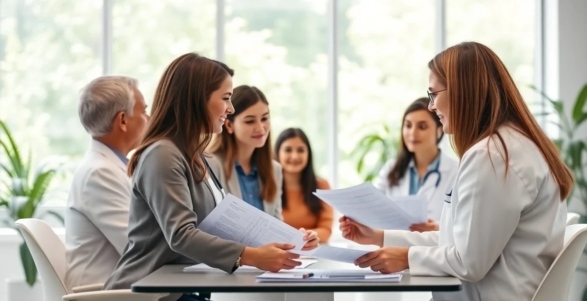Engaging scene of a dental consultant in Maryland collaborating with dental professionals, showcasing expertise.