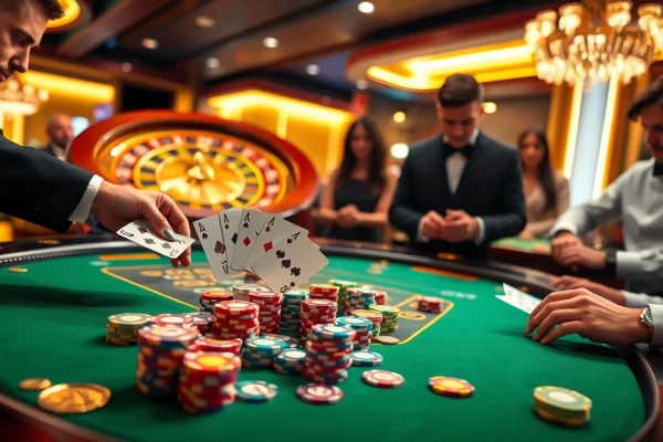 Enjoy a thrilling moment at the mm88 casino table, where excitement and strategy meet in a luxurious setting.