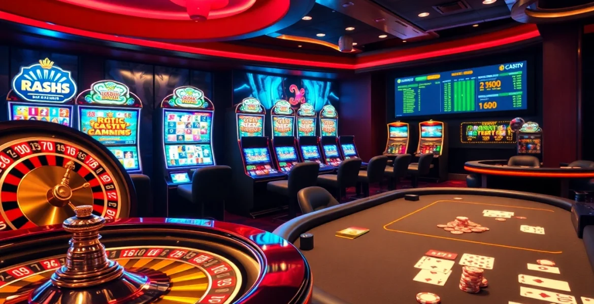 Experience the thrill of online gaming with https://mmoo.gripe/ showcasing luxury casino elements like roulette and poker.