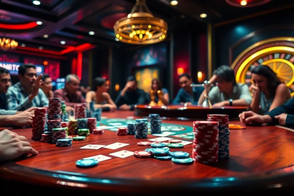 The hidden wiki 2 inspires a thrilling high-stakes poker game with vibrant chips and cards.