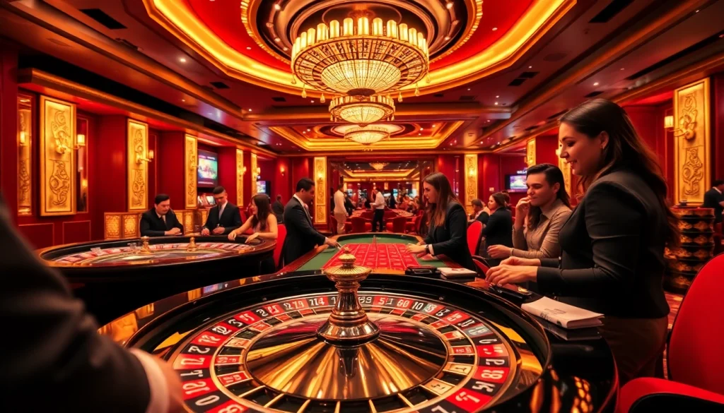 Exciting casino action showcasing new88bet with roulette, poker chips, and engaged players.