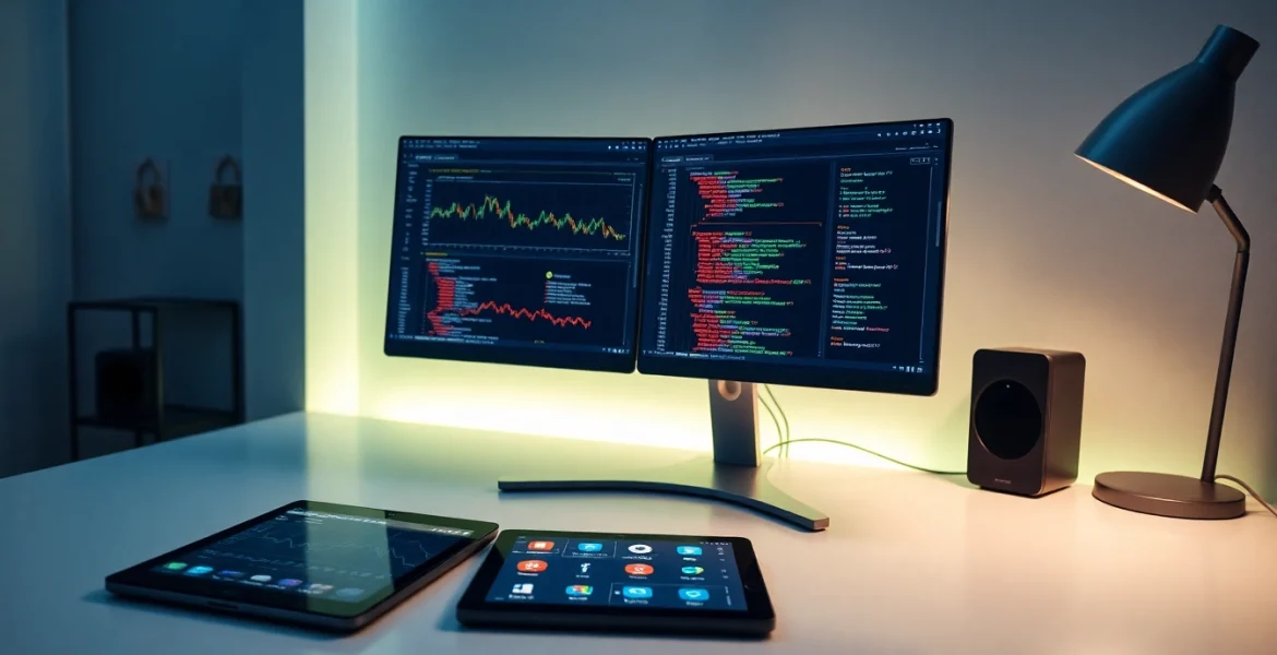 Developer using SerpApi to build an Amazon price tracker tool in an innovative workspace focused on infosec.