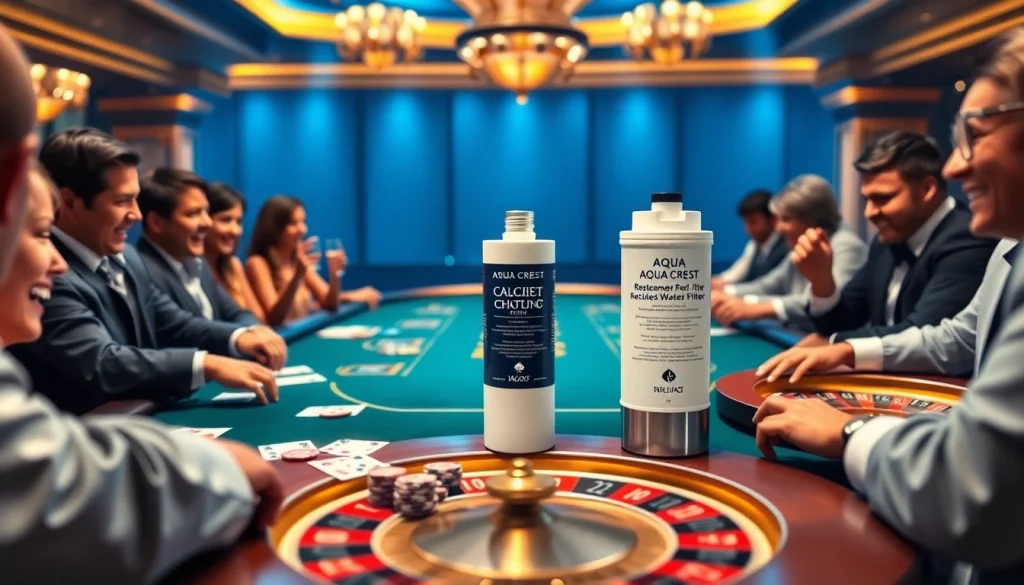 Experience the excitement of a casino with AQUA CREST Replacement for GE® RPWFE filter enhancing the atmosphere.