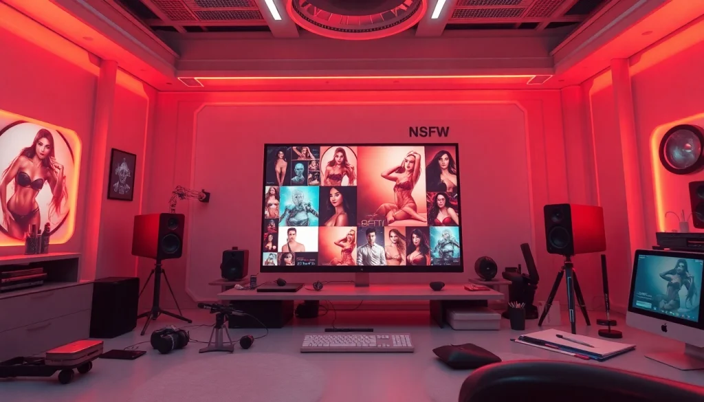 AI NSFW image creation setup featuring a modern interface and vibrant artwork.