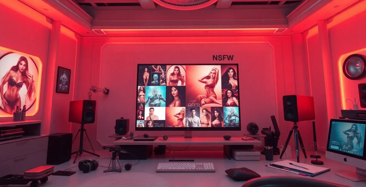 AI NSFW image creation setup featuring a modern interface and vibrant artwork.