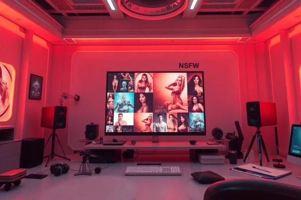 AI NSFW image creation setup featuring a modern interface and vibrant artwork.