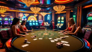 Players competing at a luxurious casino table with guidelines on the hidden wiki url.