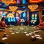 Players competing at a luxurious casino table with guidelines on the hidden wiki url.