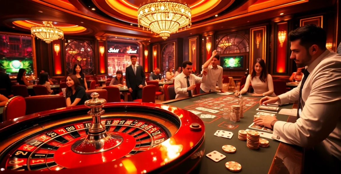 Engage in thrilling sbobet betting at an elegant casino table packed with excitement.
