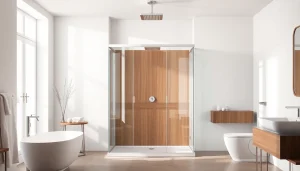 Admire the elegant cabine de douche italienne showcasing modern design in a stylish bathroom.