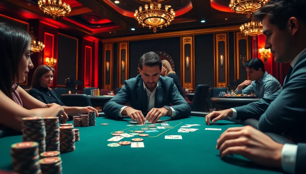 Engaging scene of players at a poker table, emphasizing নিবন্ধন করুন for exciting casino experiences.