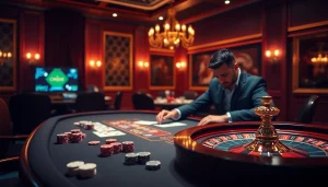 Experience thrilling gameplay at https://rr88.navy/ with poker chips and a roulette wheel in action.