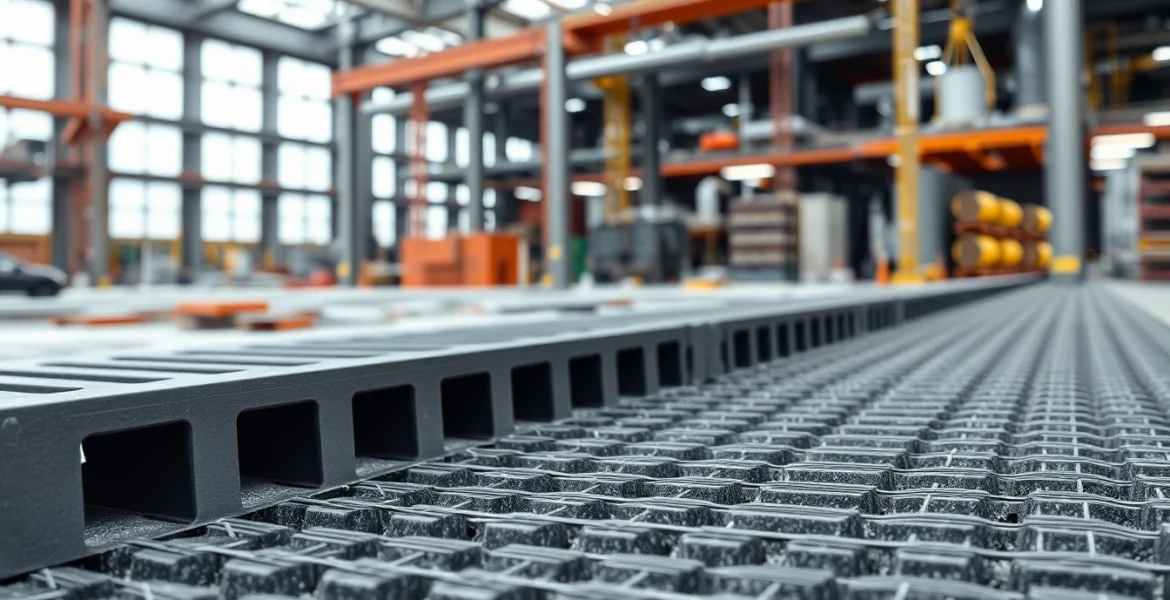 GRP Grating Supplier showcasing a strong, non-slip textured surface suitable for industrial applications.