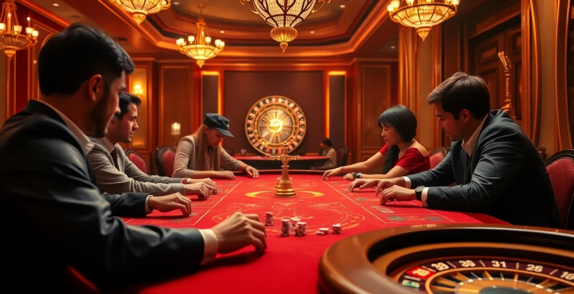 Experience the thrill of casino gaming at Trang Chủ OKFUN with intense poker action and high-stakes gameplay.