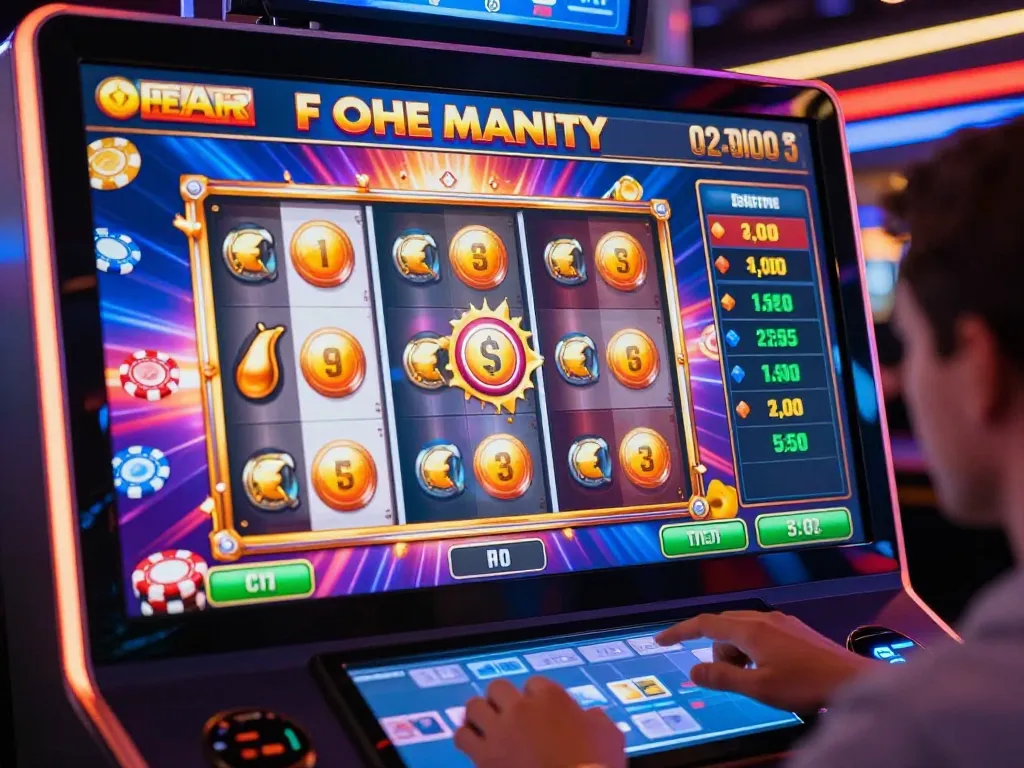 Lingkungan permainan dinamis yang menampilkan situs slot gacor dengan visual slot yang menarik dan interaksi pemain.