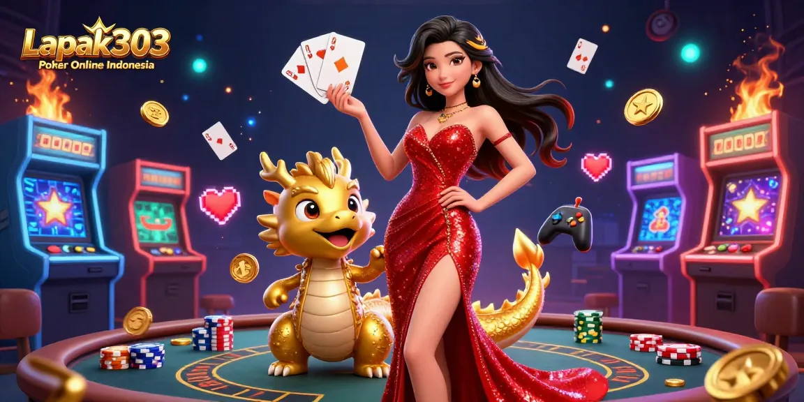 Join the thrilling world of Lapak303 Poker Online Indonesia with vibrant gaming ambiance.