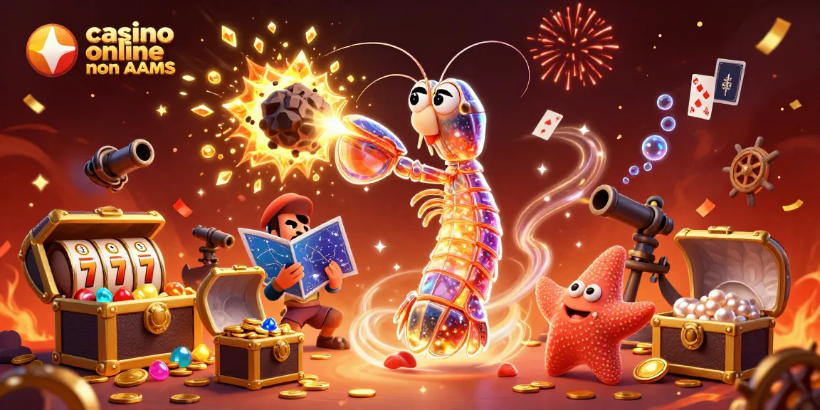 Giocando nei casino online non AAMS, una scena di avventure illuminate da colori vibranti e tanti premi.